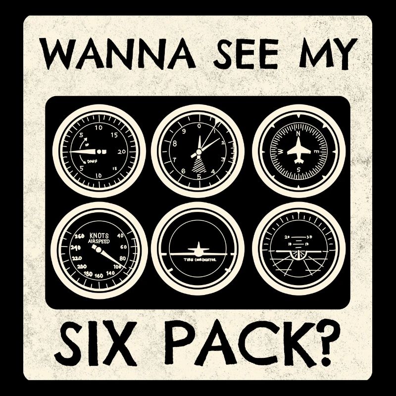 Flugzeug Pilot Fliegen Sixpack Cockpit I Geschenk