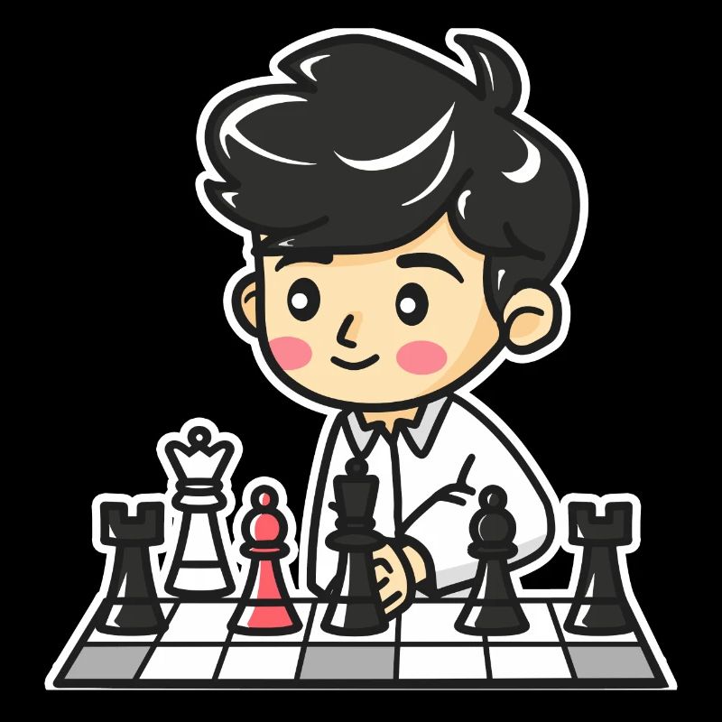 Schach Junge Cartoon