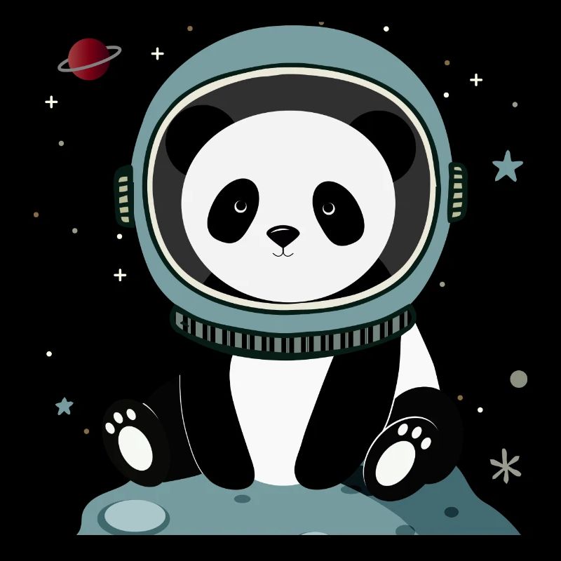 Panda astronaute – Motif spatial imaginatif