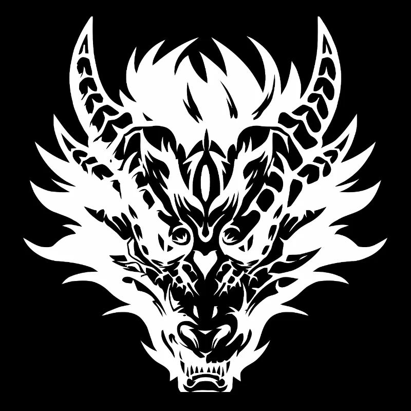 Conception complexe de masque de dragon tribal