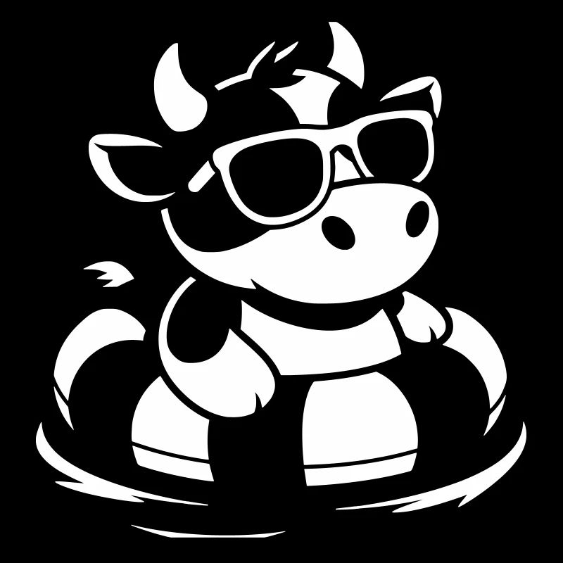 Vache cool dans un ring de nage