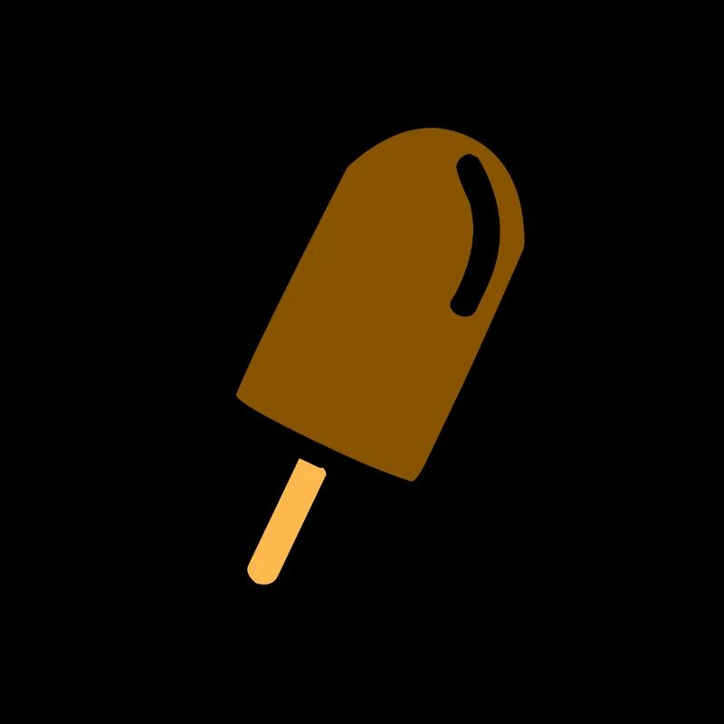A brown chocolate ice cream on a stick