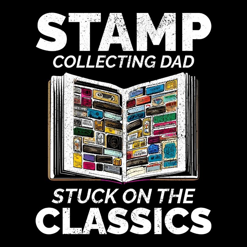 Vintage Postage Stamp Collector Dad Philatelist