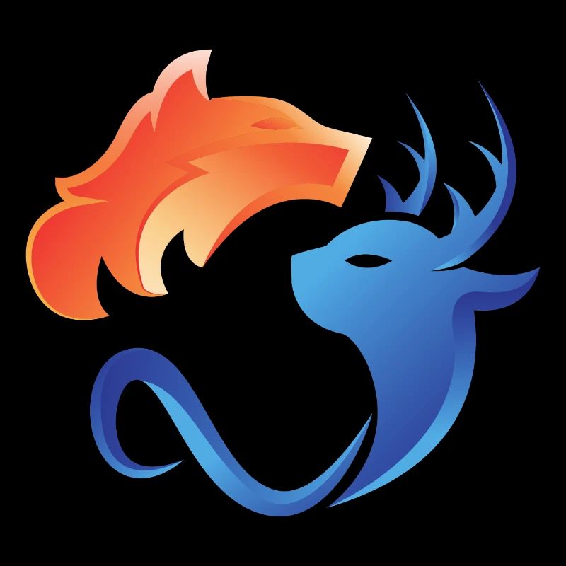 Fire and water, opposites, fox, deer