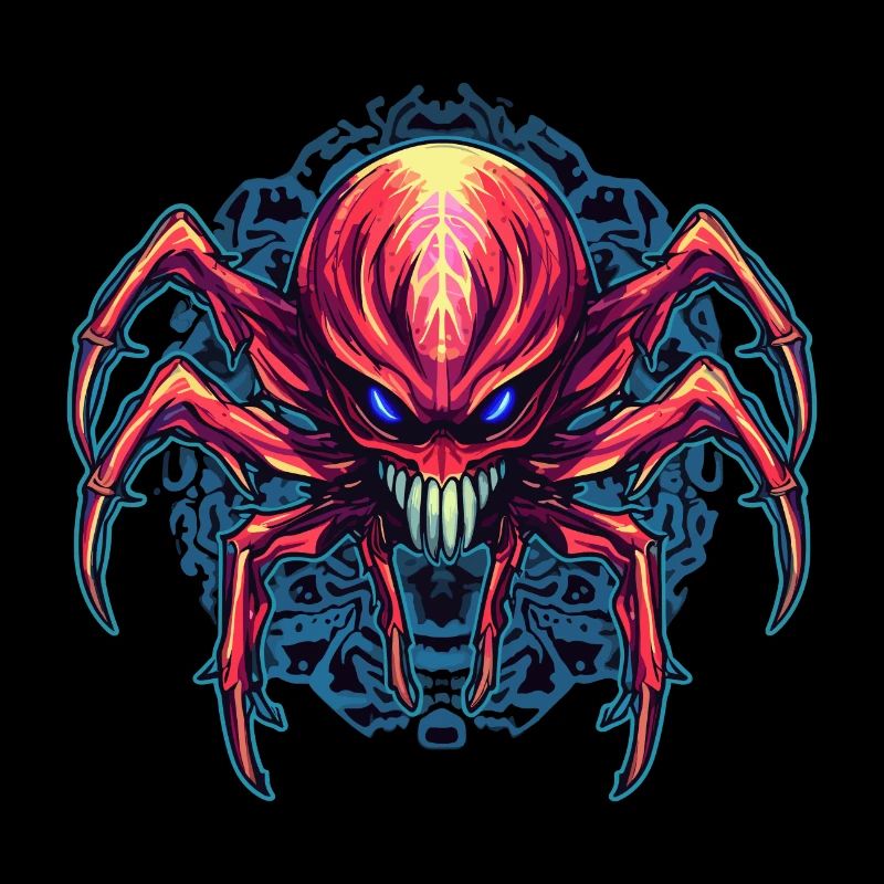 Colorful Abstract Spider Design Arachnids