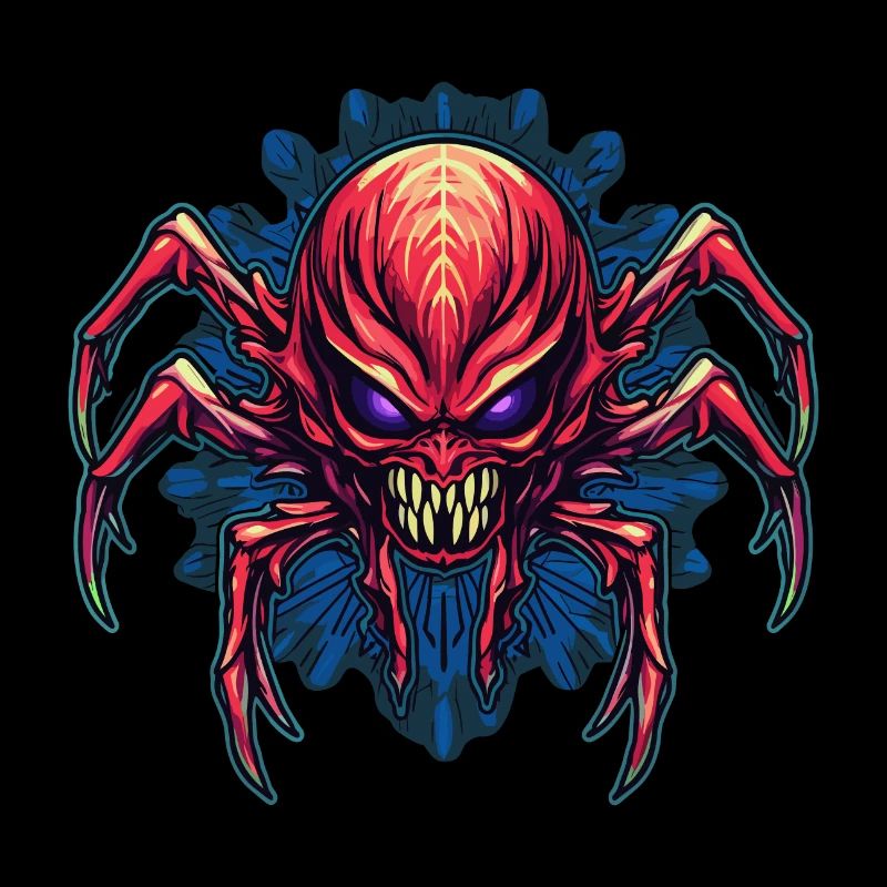 Colorful Abstract Spider Design Arachnids