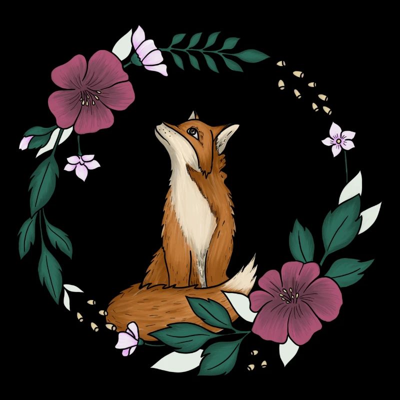 Fuchs und Blumen