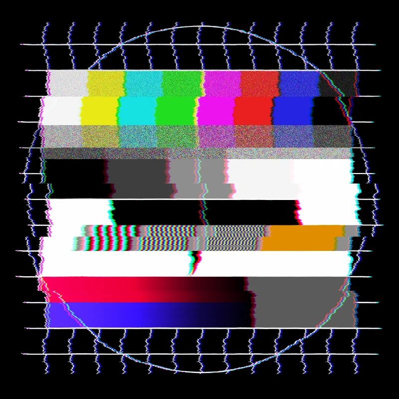 Tube TV test pattern - distorted - 80s