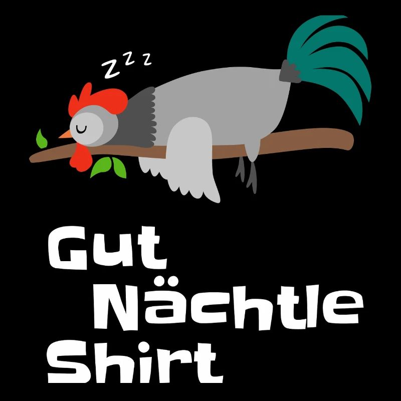 Gut Nächtle Shirt Hahn Design Pyjama Geschenk