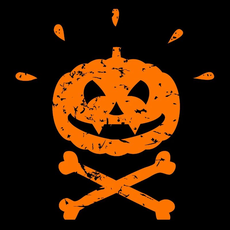 Spooky Jolly Roger Pumpkin Halloween orange