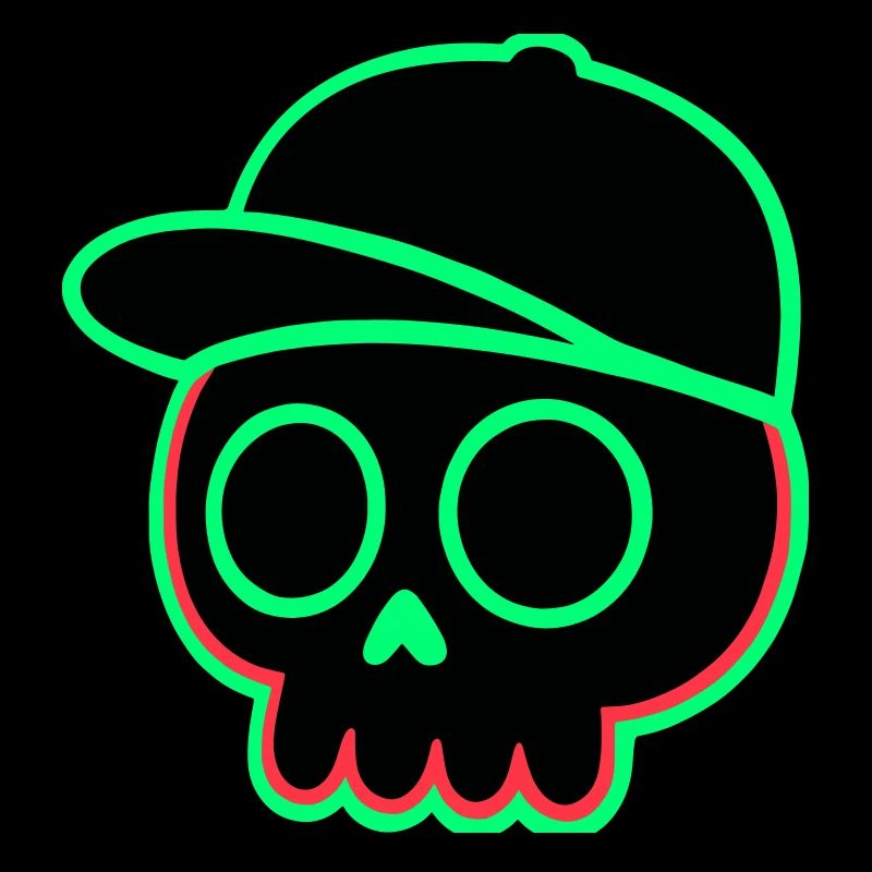 Neon Schädel Cap