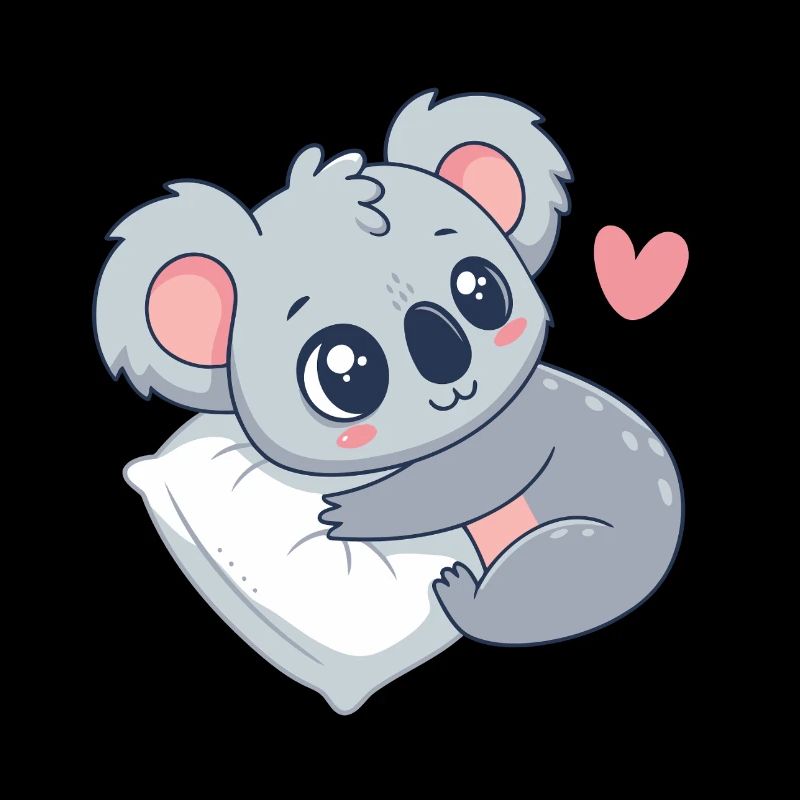 Koala câlin sur coussin pastel