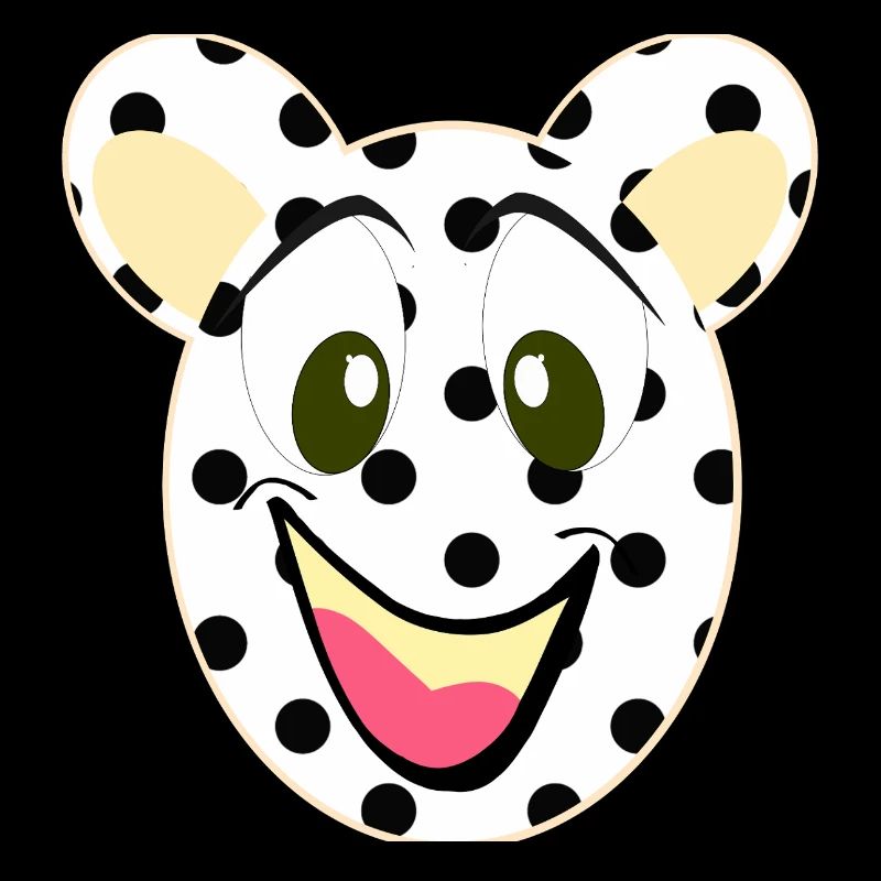Visage rieur d’ours avec des points
