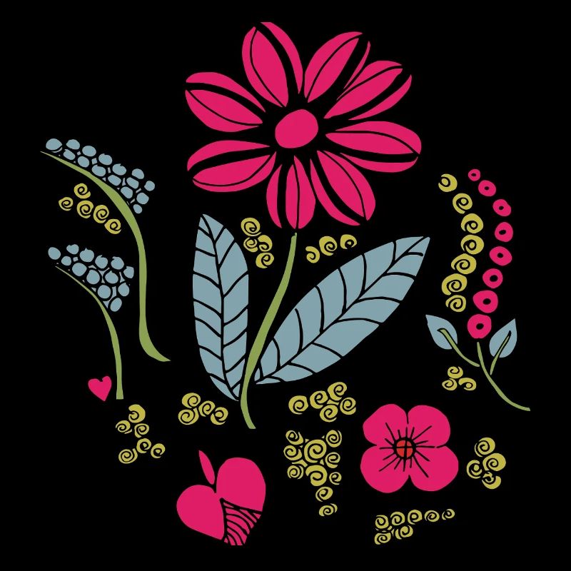 Blumenornament mit Blättern