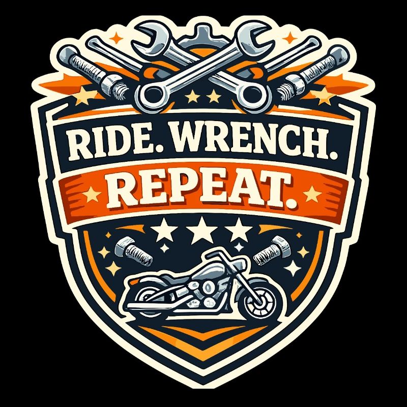 Ride Wrench Repeat Motorrad Patch