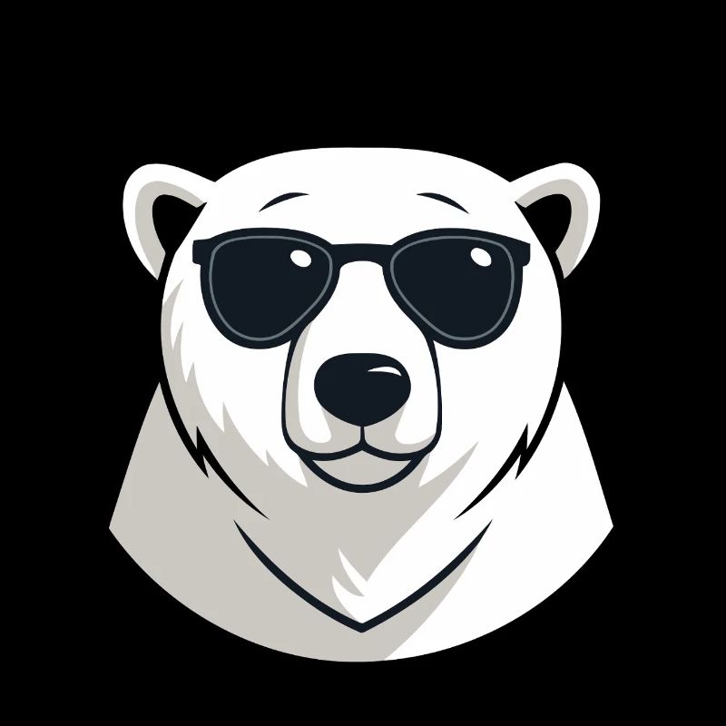 Eisbär mit dunkler Brille
