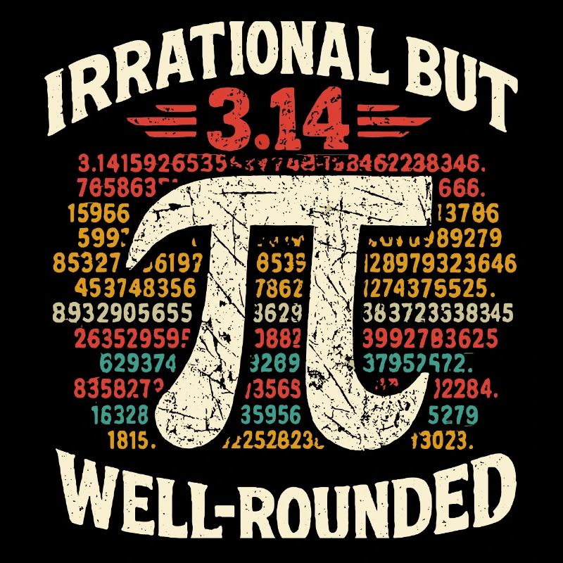 Irrational But Well-Rounded Pi Day Mathe Design