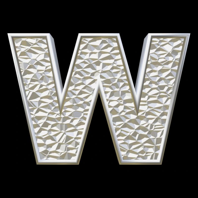 W, letter, initial, monogram,