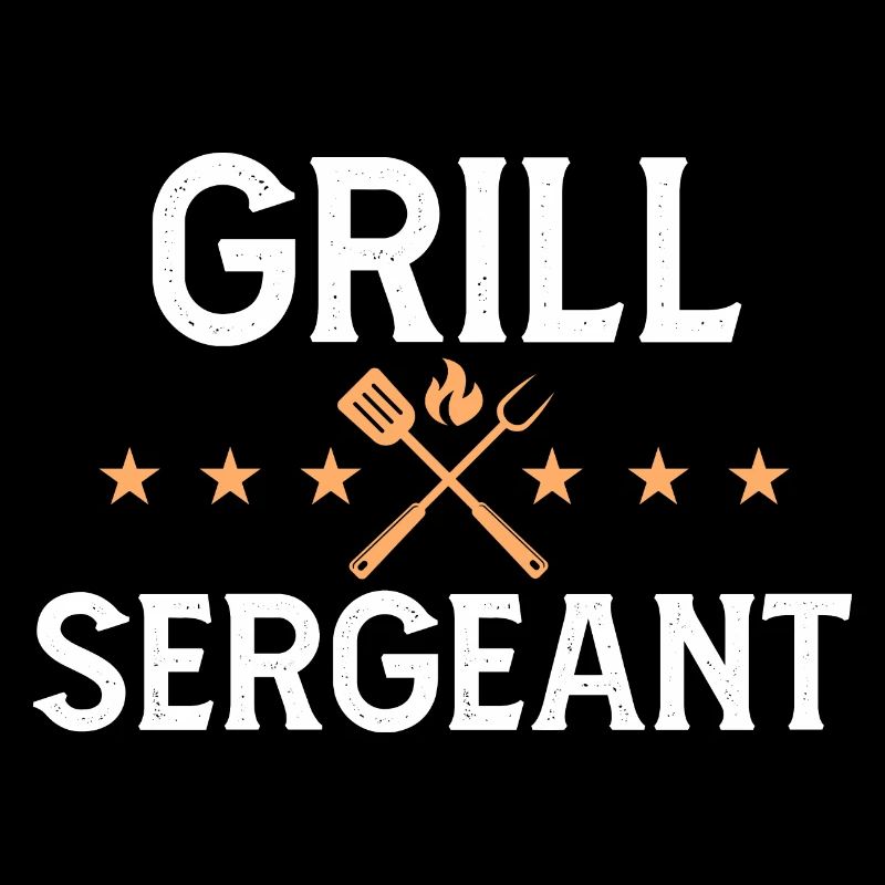 Funny Grill Sergeant Dad Military BBQ