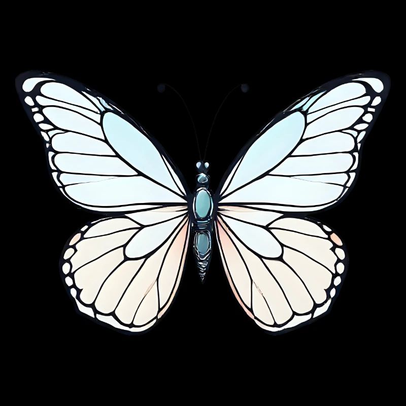 Detaillierter blauer Schmetterling in minimalistischem Design