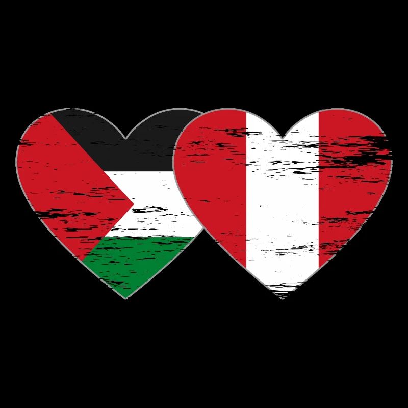 Drapeau de la Palestine Pérou coeur utilisé