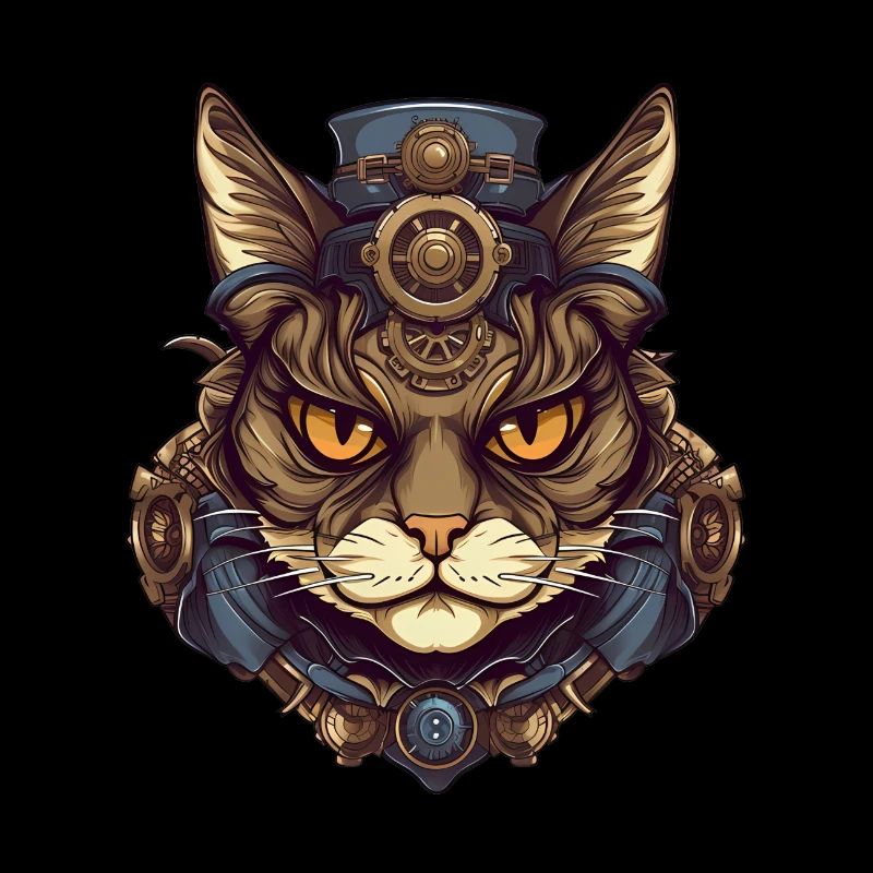 Steampunk Katze Katzenkopf