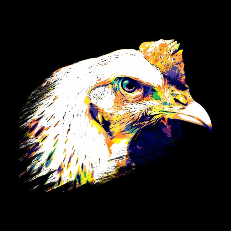 Chicken colorful head chicken