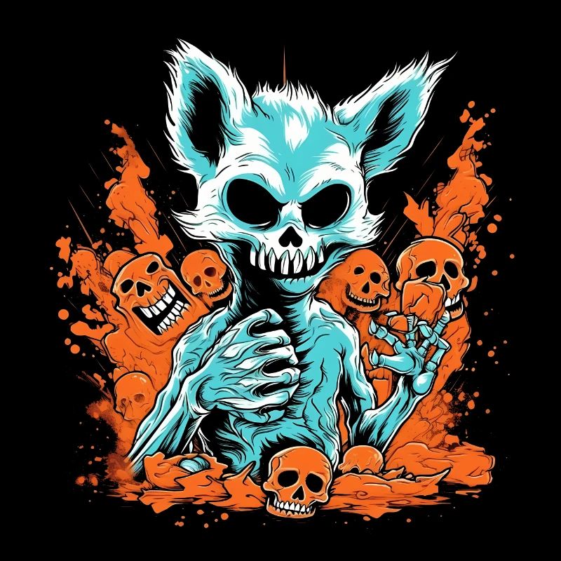 Squelette de renard d’Halloween