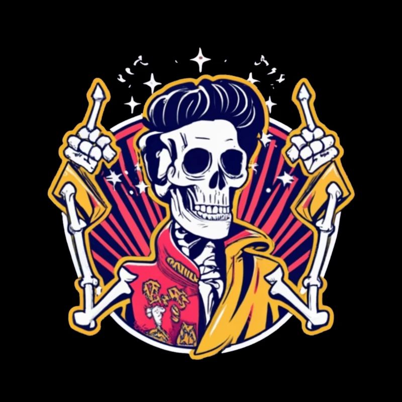 Neon Totenkopf Rockabilly Duell