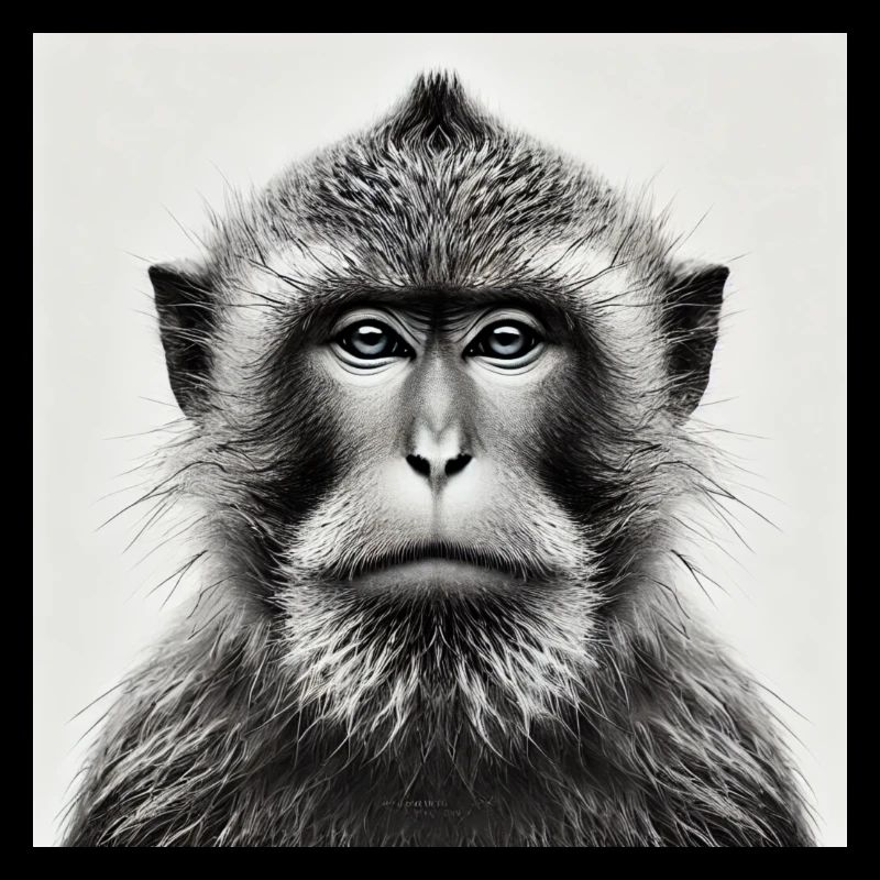 Singe en niveaux de gris