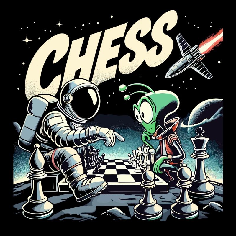Astronaut Alien Schach Rakete Universum Geschenk