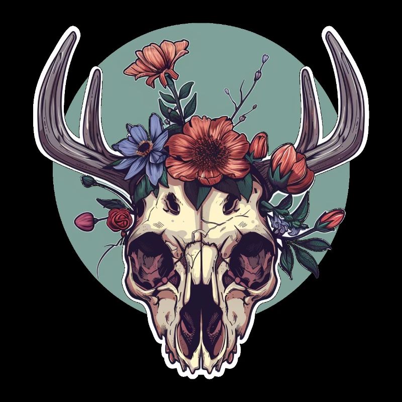 Wendigo Blumen Schädel Wild