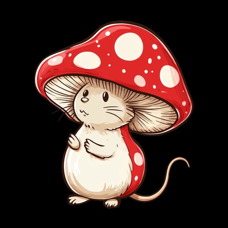 Champignon souris drôle d’animal et motif de champignon