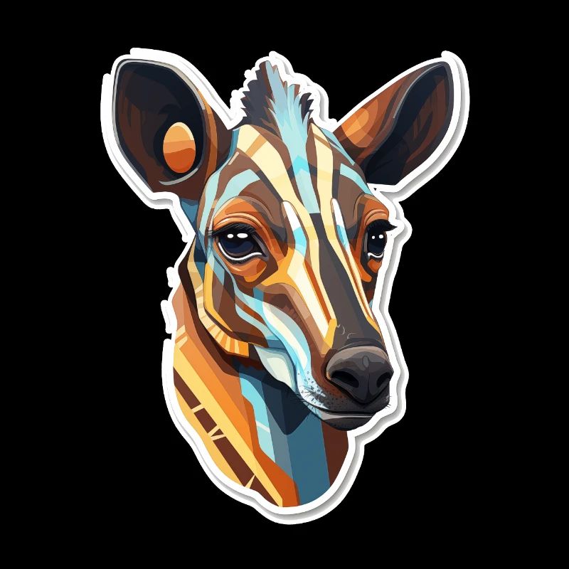 Tête D’okapi Motif Animalier Rare