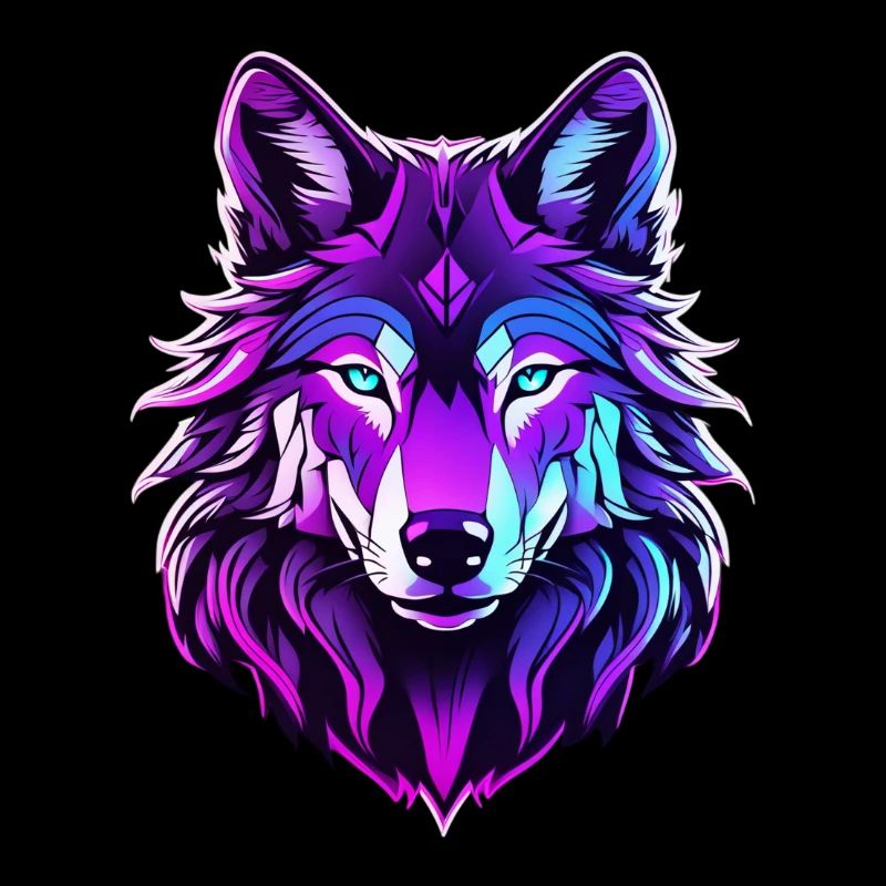 Wolf in neon colors