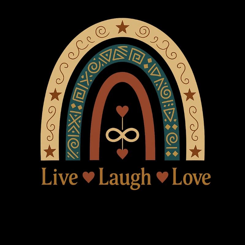 Live Laugh Love Boho Rainbow