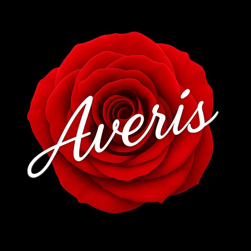 Rose rouge avec design de texte Avenir