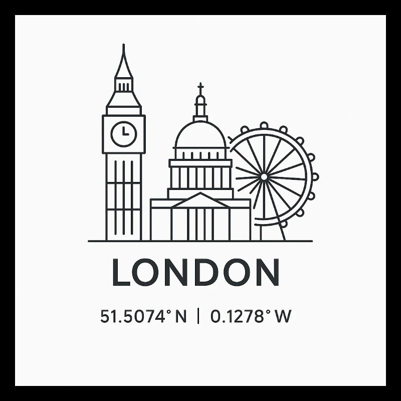 Londres Line Art Silhouette Point de repère