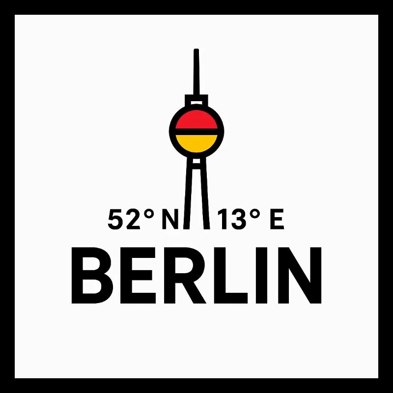 Berlin TV Tower Coordinates Illustration