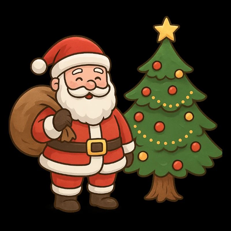 Père Noël avec illustration de sapin de Noël