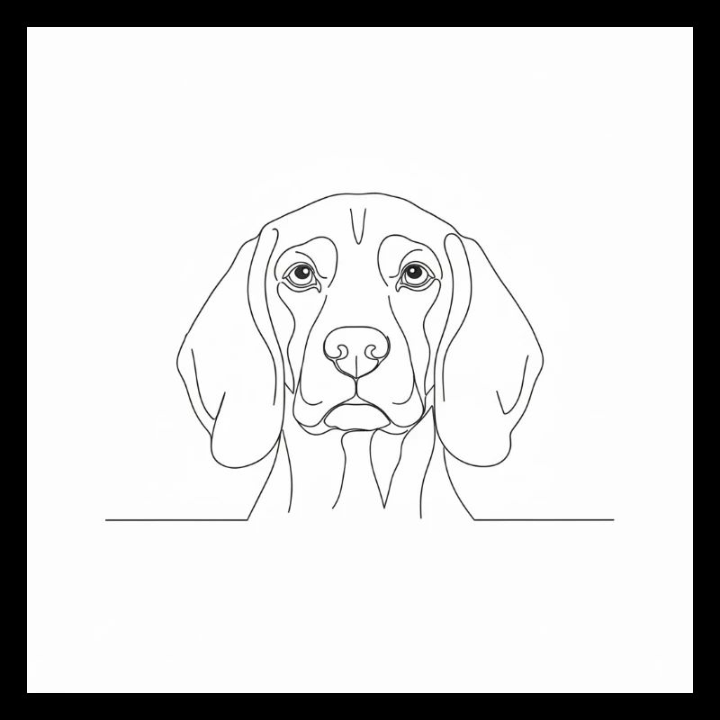 Beagle Line Portrait Head