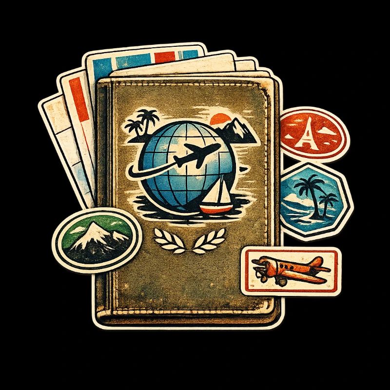 Retro Reiseglobus Stickerkollektion