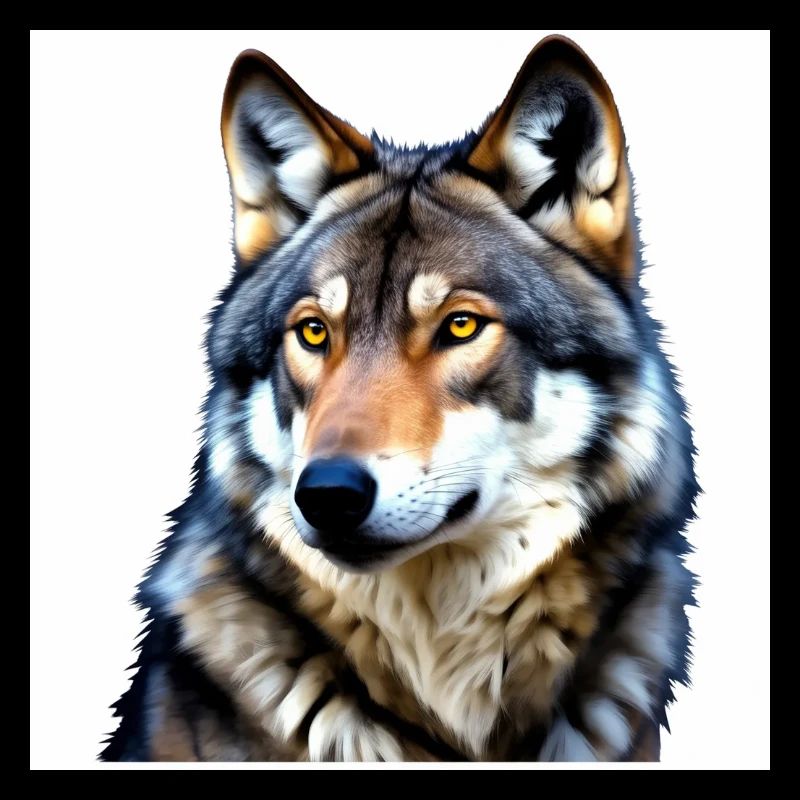 Porträt eines Wolfes mit gelben Augen