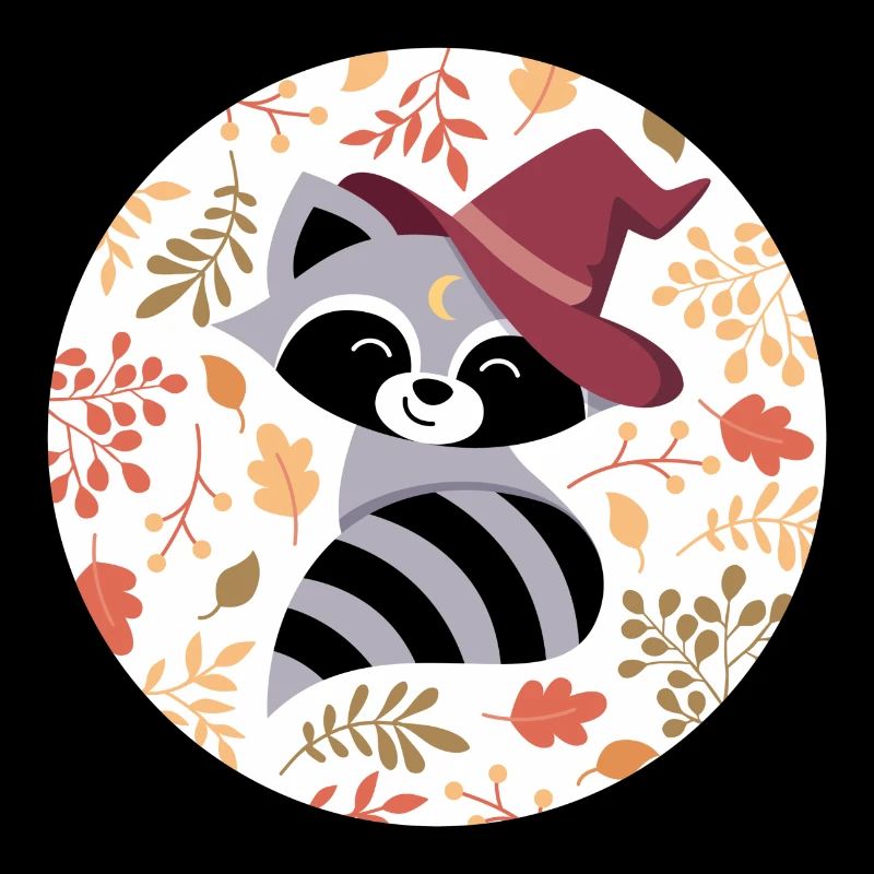 Waschbär mit Herbstmuster