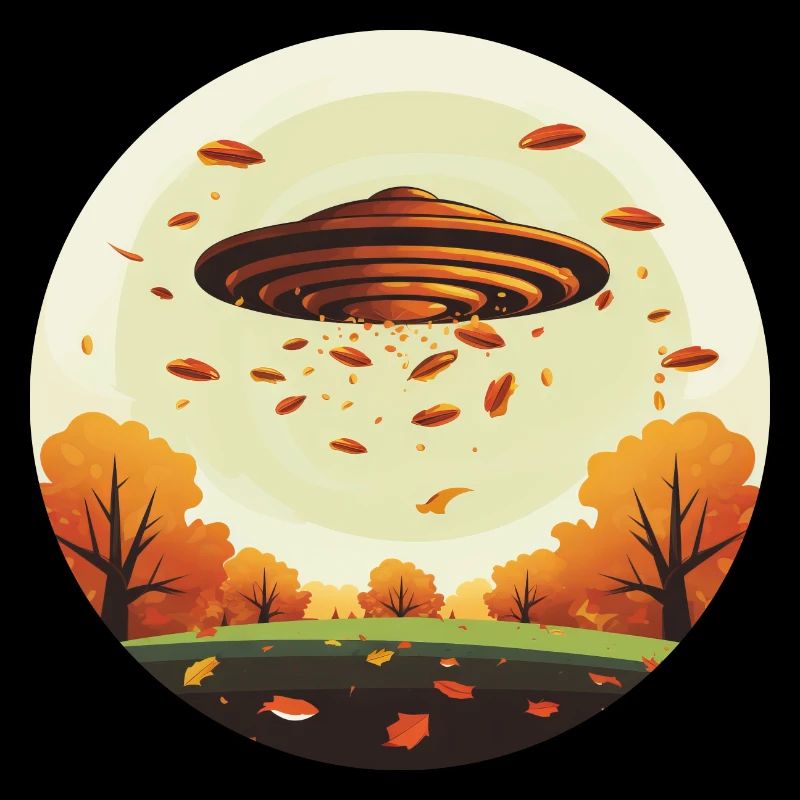 uFO im Herbst-Sunset - Außerirdisches Alien-Design
