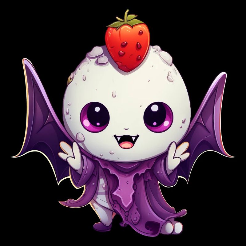 Kawaii vampire marshmallow meets strawberry