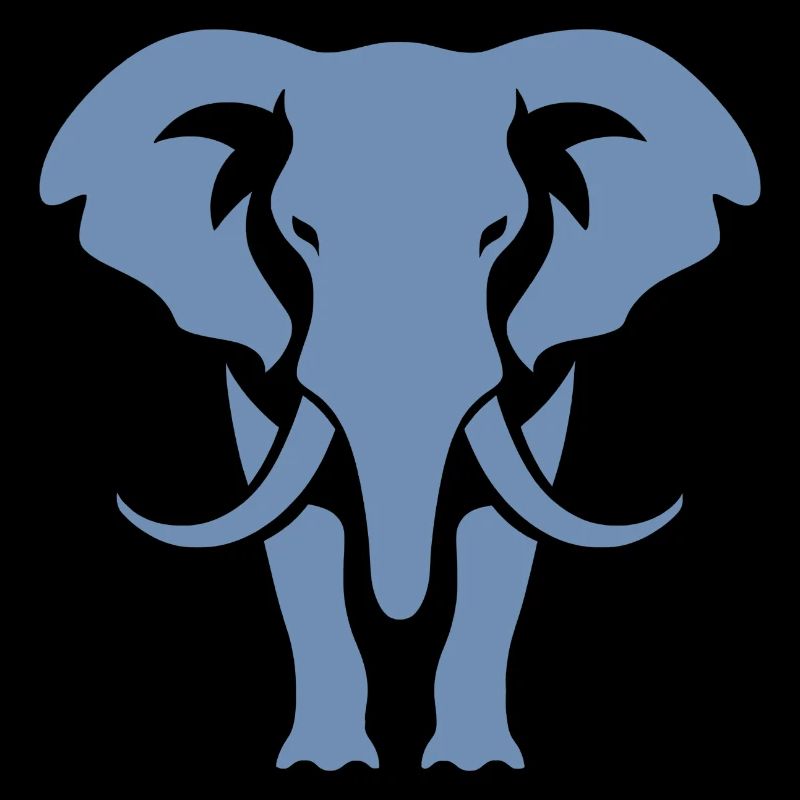 Elephant Silhouette White Logo