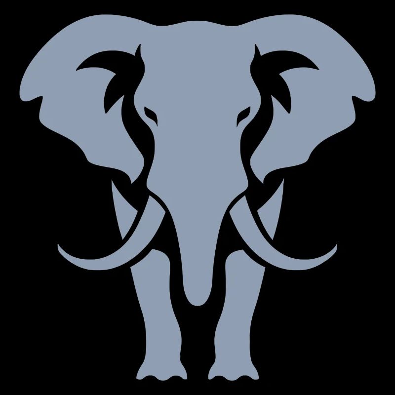 Elephant Silhouette White Logo