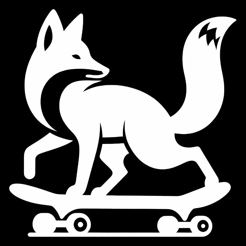 Fuchs Silhouette minimalistisch Skateboard Skater