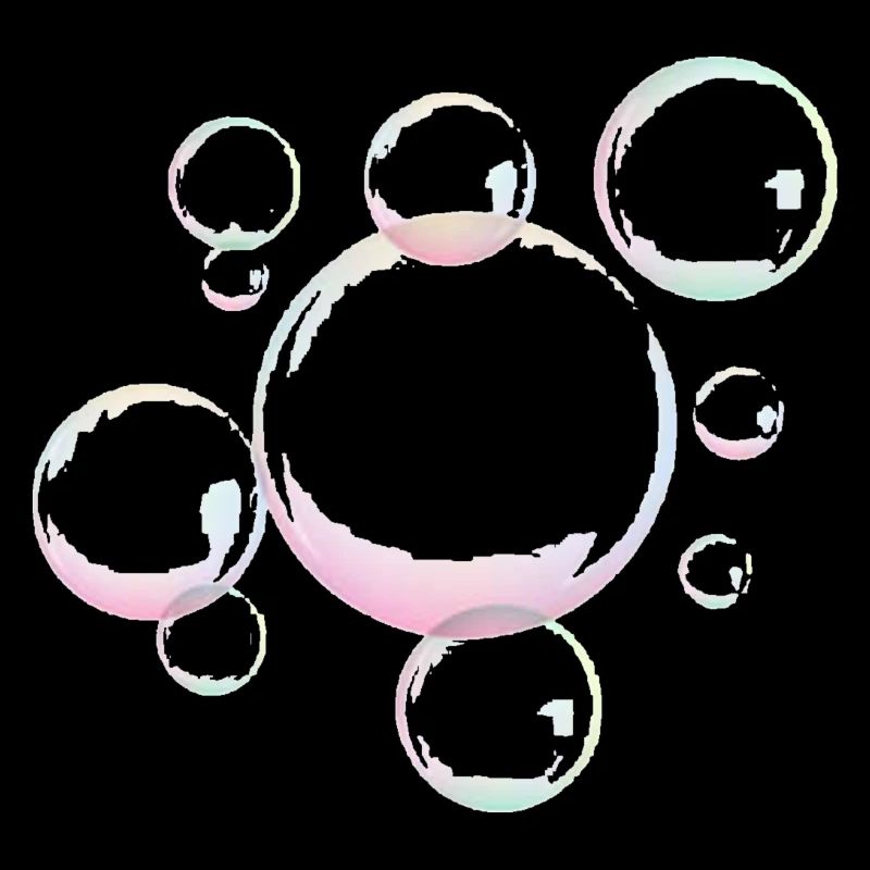 Shimmering soap bubbles